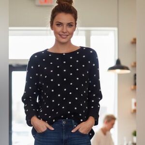 JONES NEW YORK black/white polka dot sweater size small